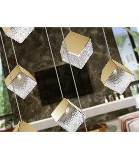 Priscila Cluster Pendant Ceiling Light 12 Light Golden Textured G9-2