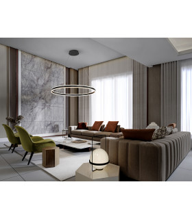 Helia Integrated LED Pendant Ceiling Light Matt Black 3000K-2