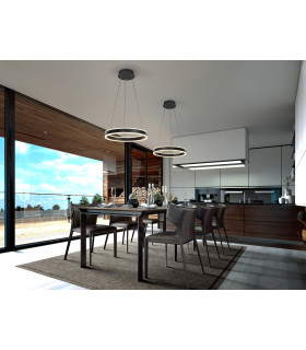 Helia Integrated LED Pendant Ceiling Light Matt Black 3000K-2