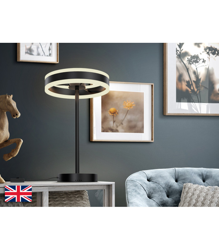 Helia Integrated LED Table Lamp Matt Black 3000K-1