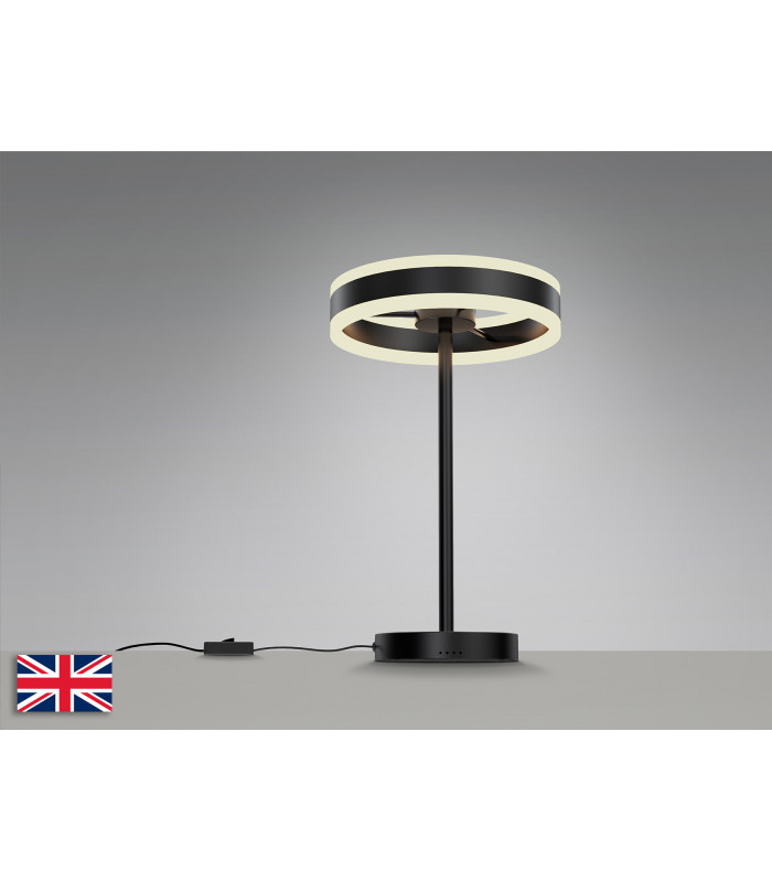 Helia Integrated LED Table Lamp Matt Black 3000K-4