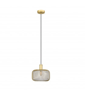 Osiris Wire Frame Pendant Ceiling Light Gold Paint E27-1