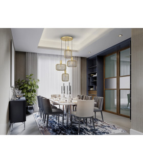 Osiris Cluster Pendant Ceiling Light 4 Light Gold Paint E27-2