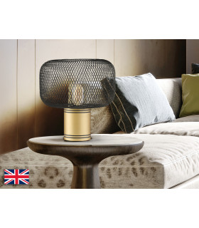 Osiris Globe Table Lamp Matt Black And Gold Paint E27-1