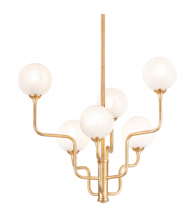 Onyx 6 Light Chandelier Vintage Gold Leaf-1