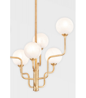 Onyx 6 Light Chandelier Vintage Gold Leaf-2
