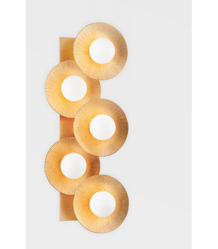 Emerald 5 Light Wall Sconce Vintage Gold Leaf-2
