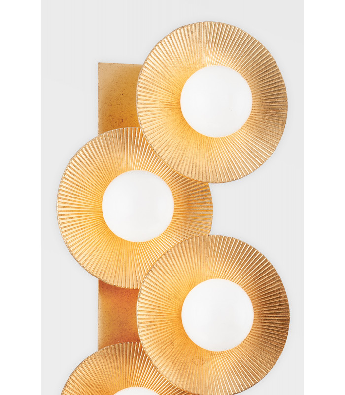 Emerald 5 Light Wall Sconce Vintage Gold Leaf-3