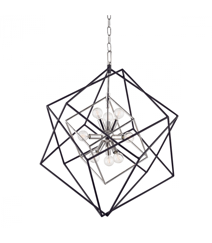 Roundout 9 Light Pendant Polished Nickel-1