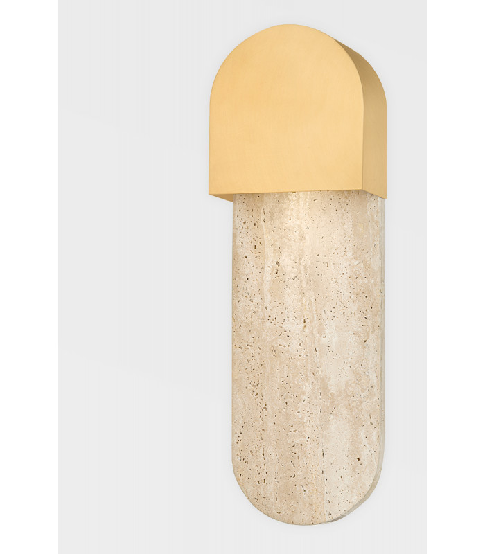 Hobart 1 Light Wall Sconce Aged Brass-2