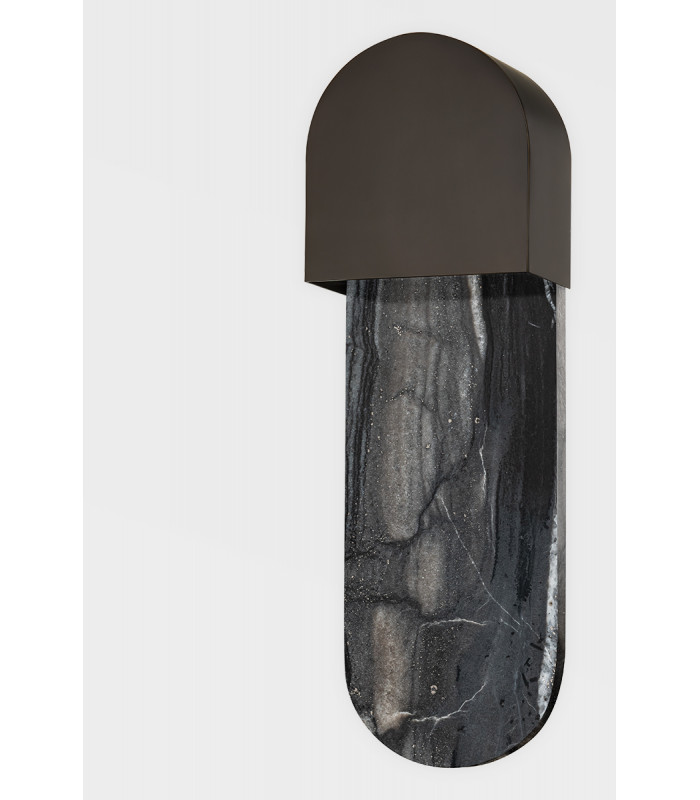 Hobart 1 Light Wall Sconce Black Brass-2