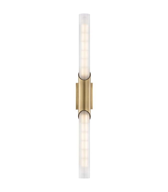 Pylon 2 Light Wall Sconce Aged Brass