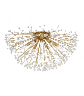 Dunkirk 6 Light Semi Flush Aged Brass