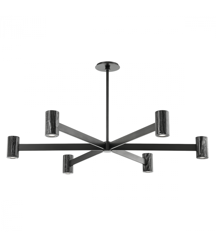 Predock 6 Light Chandelier Black Brass