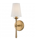 Islip 1 Light Wall Sconce Aged Brass with Off White Shade