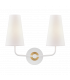 Merri 2 Light Wall Sconce White with Off White Shade
