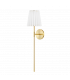 Demi 1 Light Wall Sconce Aged Brass with White Shade