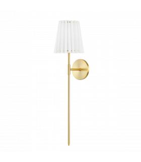 Demi 1 Light Wall Sconce Aged Brass with White Shade