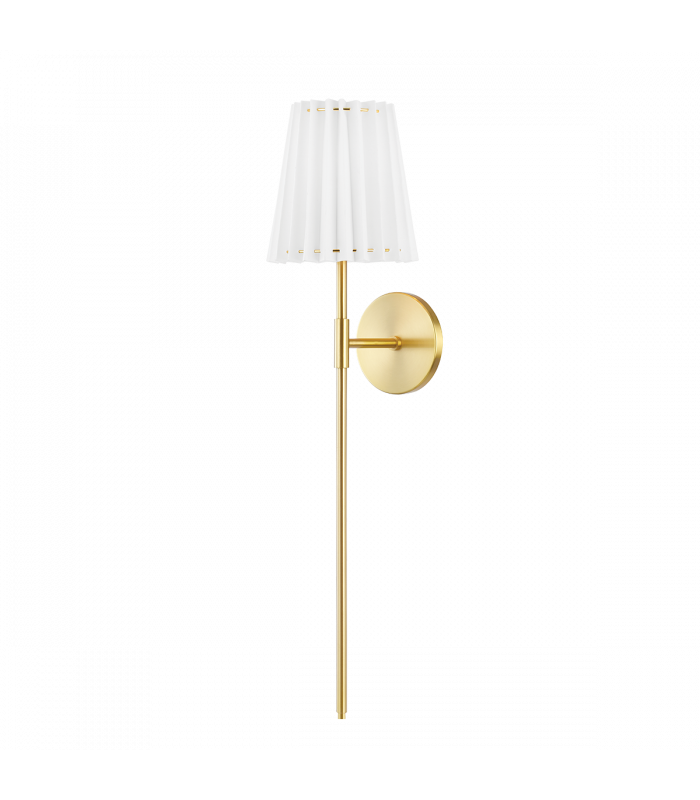 Demi 1 Light Wall Sconce Aged Brass with White Shade