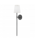 Demi 1 Light Wall Sconce Soft Black with White Shade