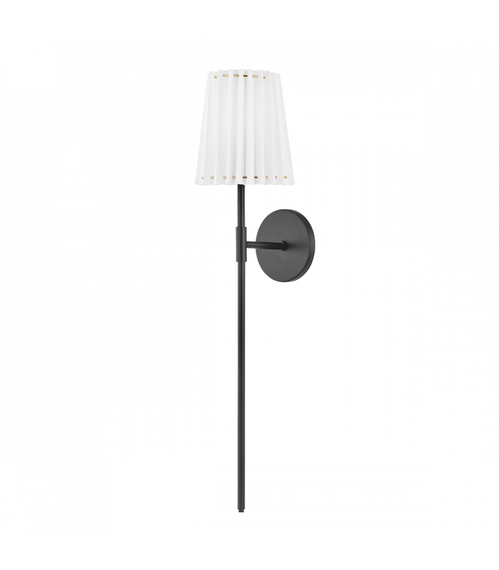 Demi 1 Light Wall Sconce Soft Black with White Shade