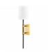 Denise 1 Light Wall Sconce Aged Old Bronze with White Shade-1