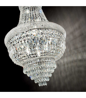 Dubai Indoor Ceiling Chandelier Pendant Lamp 24 Lights Chrome, E14