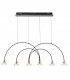 Zander 6 Light Integrated LED Warm White Bar Ceiling Pendant Matt Black-1