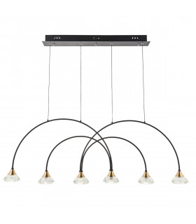 Zander 6 Light Integrated LED Warm White Bar Ceiling Pendant Matt Black-1