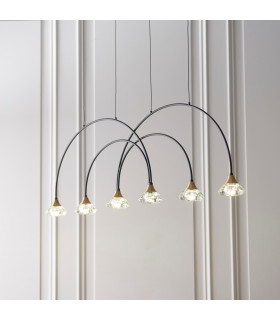 Zander 6 Light Integrated LED Warm White Bar Ceiling Pendant Matt Black-2