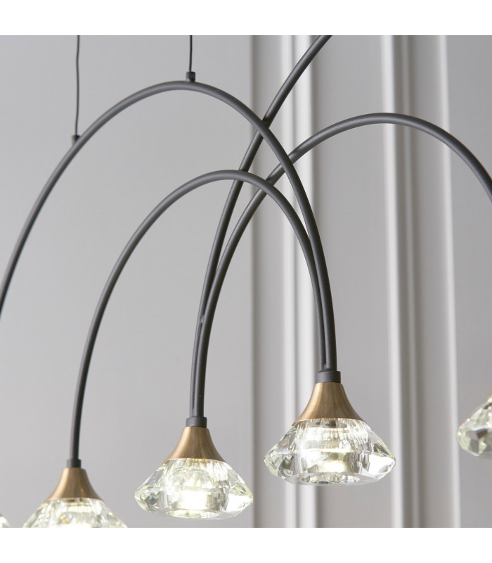 Zander 6 Light Integrated LED Warm White Bar Ceiling Pendant Matt Black-5
