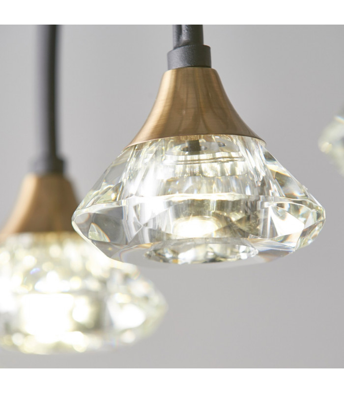 Zander 6 Light Integrated LED Warm White Bar Ceiling Pendant Matt Black-6