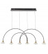 Zander 6 Light Integrated LED Warm White Bar Ceiling Pendant Matt Black-7