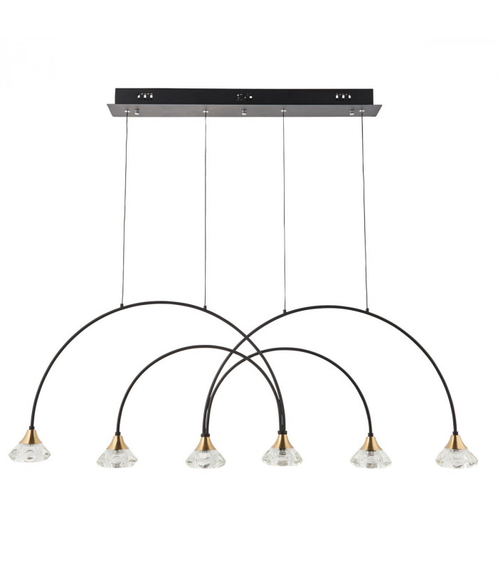Zander 6 Light Integrated LED Warm White Bar Ceiling Pendant Matt Black-7