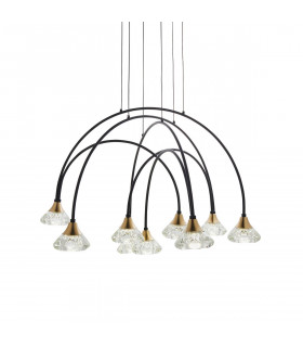 Zander 9 Light Integrated LED Warm White Cluster Drop Ceiling Pendant Matt Black-1