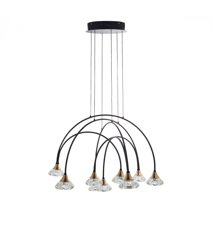 Zander 9 Light Integrated LED Warm White Cluster Drop Ceiling Pendant Matt Black-8