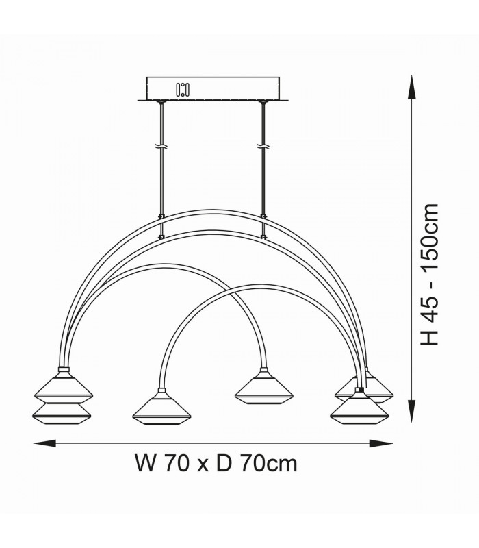 Zander 9 Light Integrated LED Warm White Cluster Drop Ceiling Pendant Matt Black-9