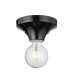 Quay Contemporary Flush Ceiling Lamp Gloss Black Glaze IP44-1