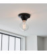 Quay Contemporary Flush Ceiling Lamp Gloss Black Glaze IP44-3