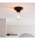 Quay Contemporary Flush Ceiling Lamp Gloss Black Glaze IP44-4