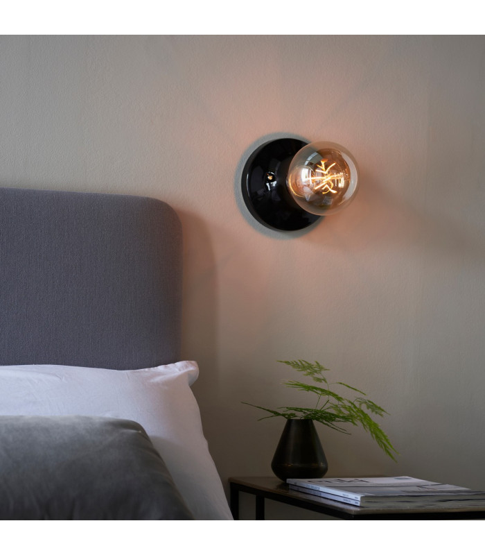 Quay Contemporary Flush Ceiling Lamp Gloss Black Glaze IP44-8