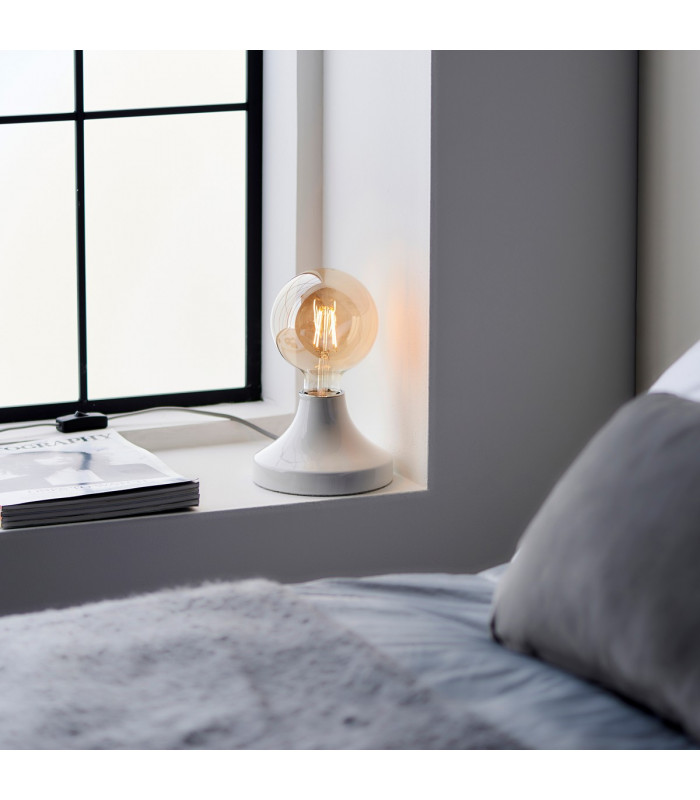 Quay Contemporary Table Lamp Gloss White Glaze-2