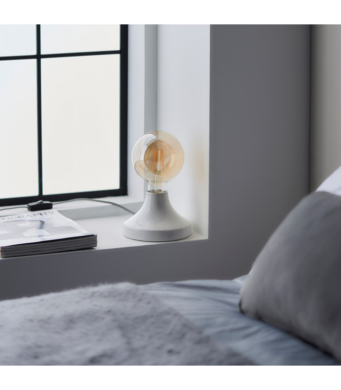 Quay Contemporary Table Lamp Gloss White Glaze-5