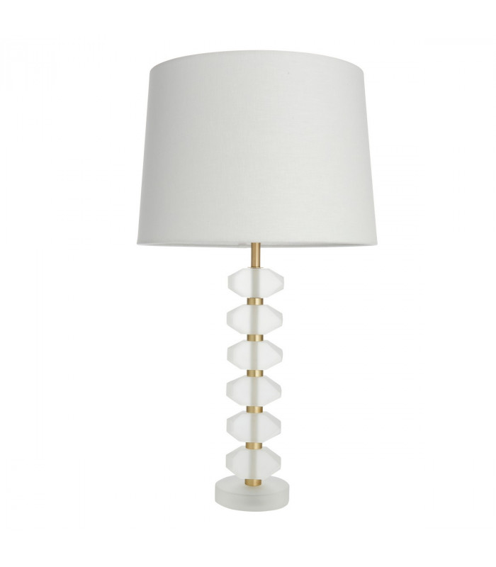 Annabelle & Mia Base & Shade Table Lamp Frosted Crystal & Vintage White Linen-6