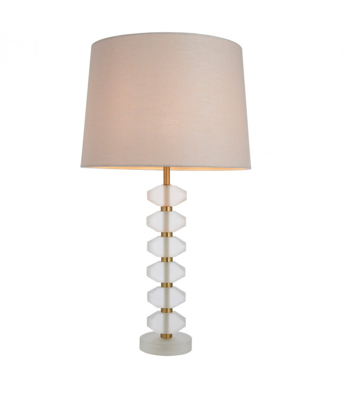 Annabelle & Mia Base & Shade Table Lamp Frosted Crystal & Natural Linen-1