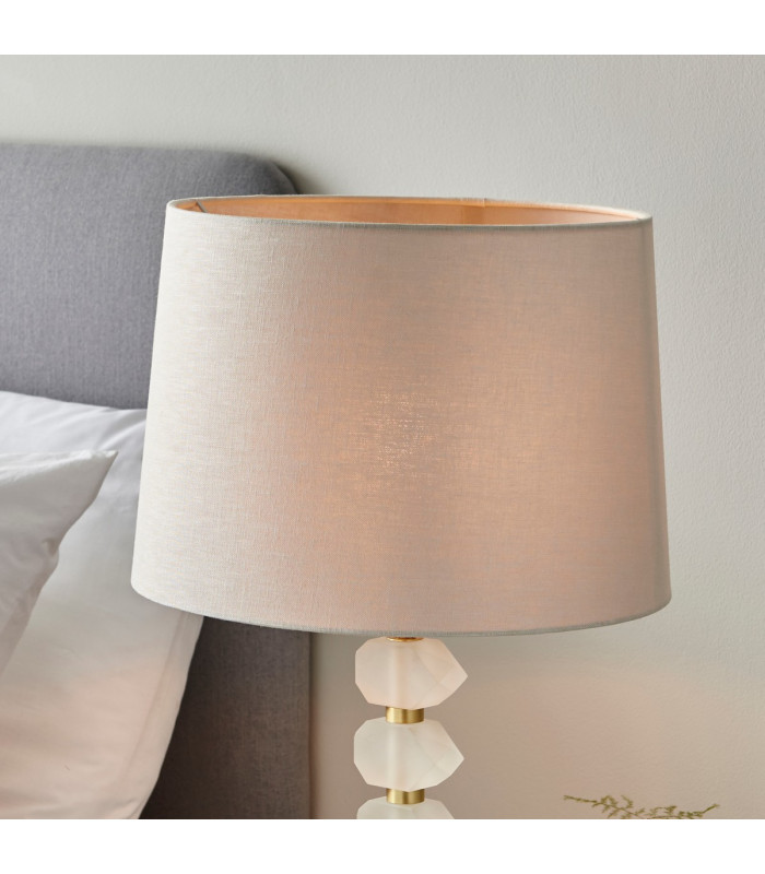 Annabelle & Mia Base & Shade Table Lamp Frosted Crystal & Natural Linen-5