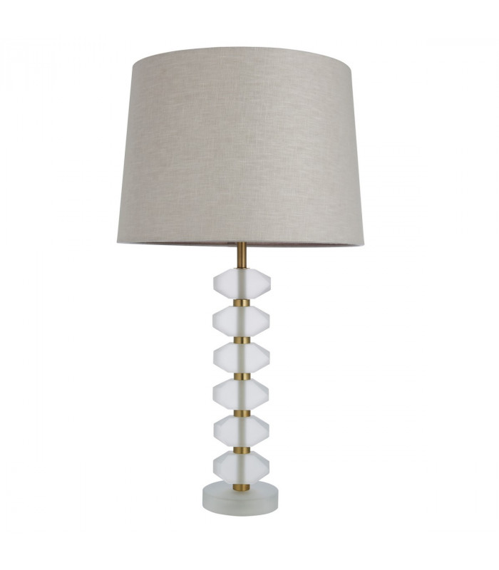 Annabelle & Mia Base & Shade Table Lamp Frosted Crystal & Natural Linen-6