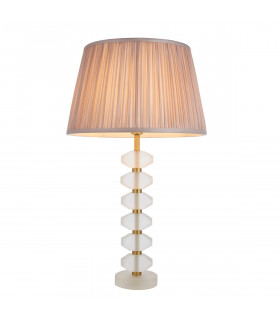 Annabelle & Freya Base & Shade Table Lamp Frosted Crystal & Dusky Pink Silk-1