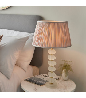 Annabelle & Freya Base & Shade Table Lamp Frosted Crystal & Dusky Pink Silk-2