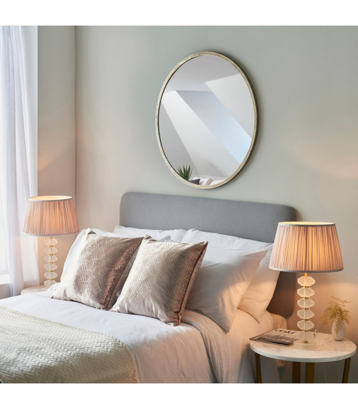 Annabelle & Freya Base & Shade Table Lamp Frosted Crystal & Dusky Pink Silk-3